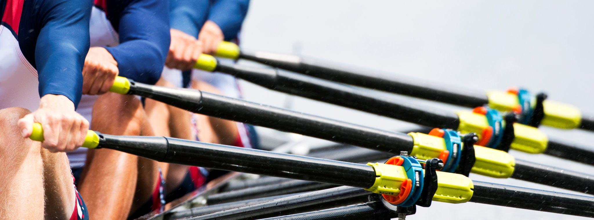 Close up of men's rowing team